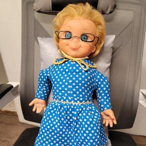 Vintage 1967 Mattel 22" TALKING MRS BEASLEY Doll w/Repro Wire Glasses,Nice!